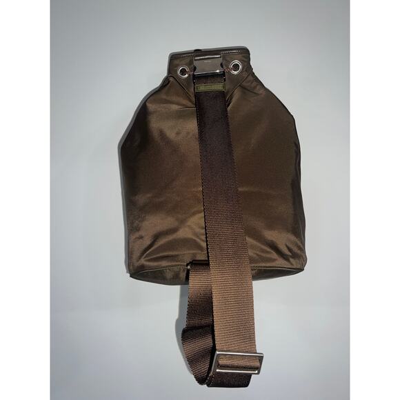 Prada Brown Nylon Drawstring Bucket Bag Authentic , Dust Bag Authenticity Card main image 15